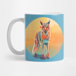 Lone Wild Coyote - digital illustration Mug